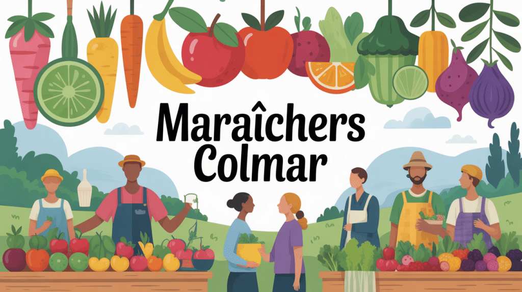Illustration lumineuse des maraichers Colmar marché local