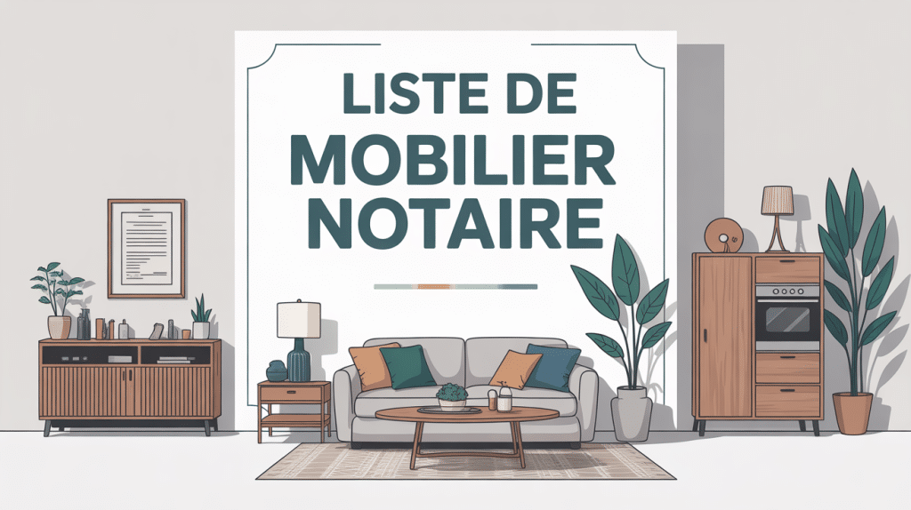 illustration liste mobilier notaire exemple meubles stylisés