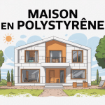 illustration concept construction maison en polystyrène prix