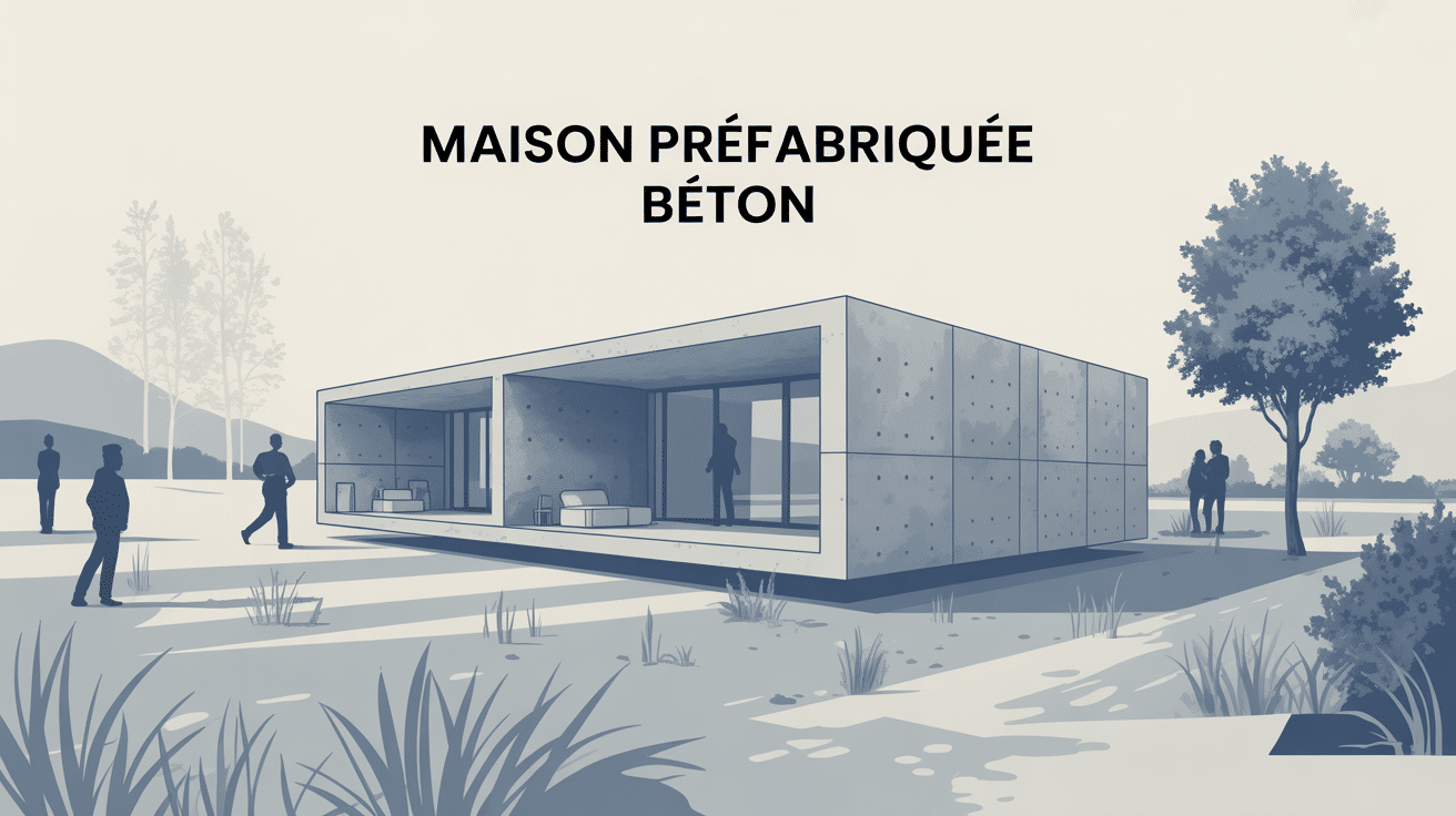 maison préfabriquée béton inconvénients vue d'ensemble modulaire