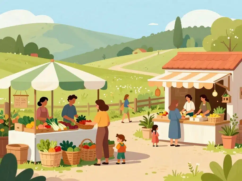 Marché et ferme locaux maraichers Colmar illustration