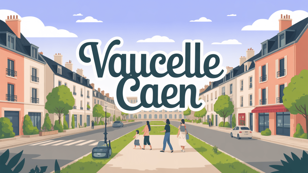 Illustration 3D du quartier Vaucelle Caen ambiance urbaine conviviale
