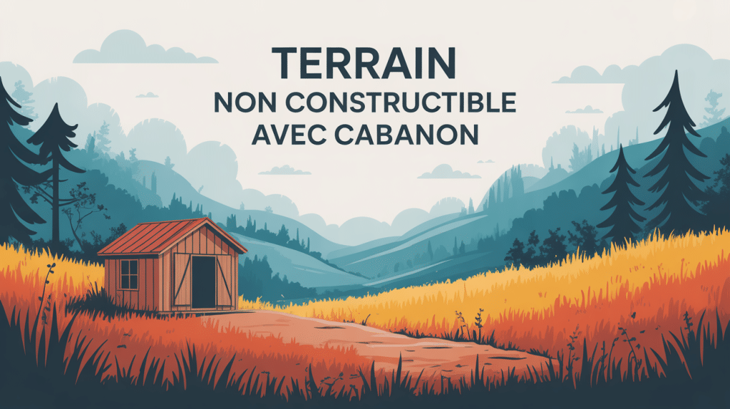 terrain non constructible avec cabanon cadastré vue générale stylisée