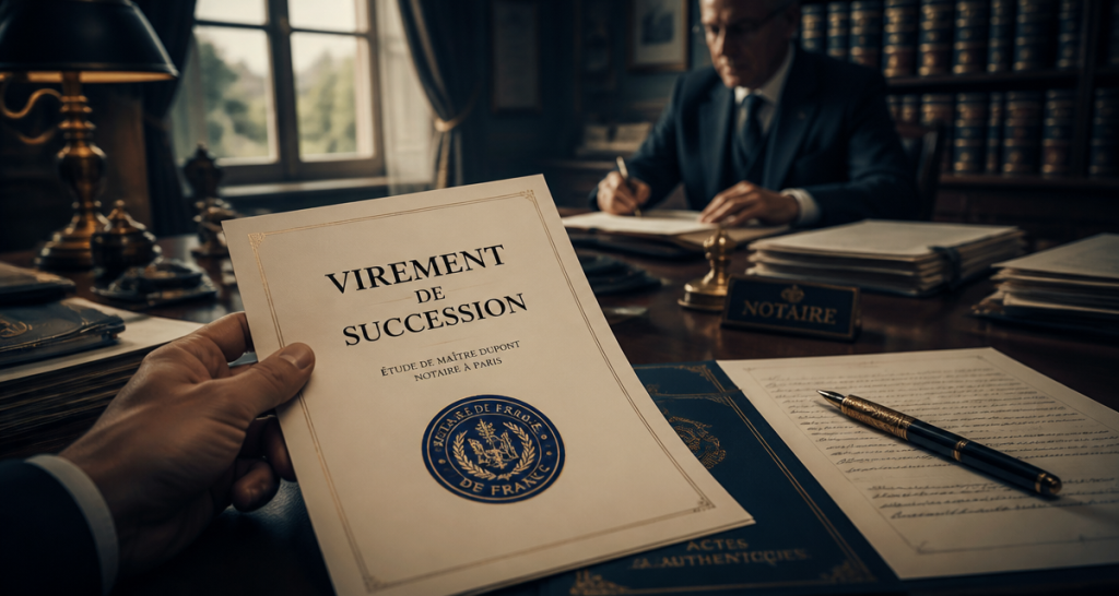 virement notaire combien de temps succession table dossier