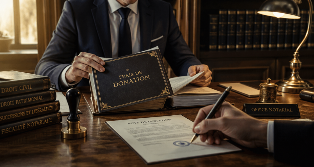 frais donation notaire dossier signature