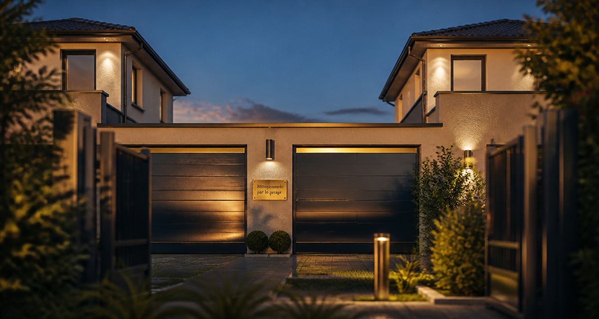 maison mitoyenne par le garage moderne vue jardin