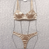 Satin Underwire Lingerie Set – Champagne detail