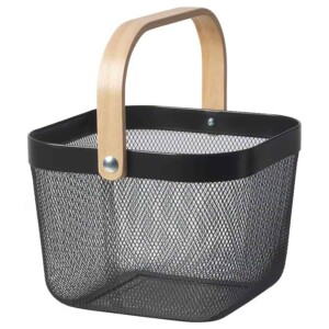RISATORP Basket, dark grey, 25x26x18 cm