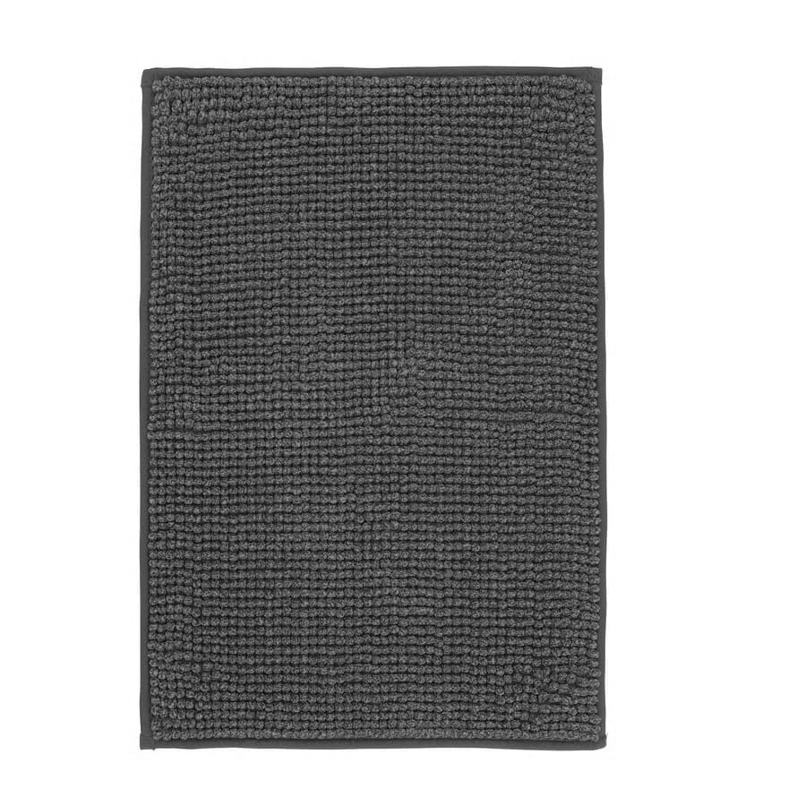 Toftbo anthracite bath mat, 40x60 cm, soft and absorbent for bathroom comfort.