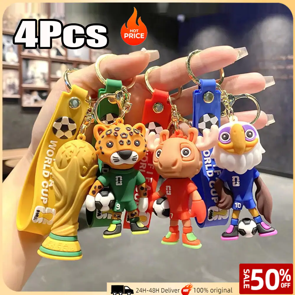 4Pcs 2026 FIFA World Cup Bangladesh Keychain Mascot Keychain