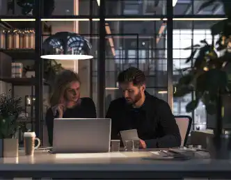 Creative professionals planning innovative digital marketing solutions for UK business growth