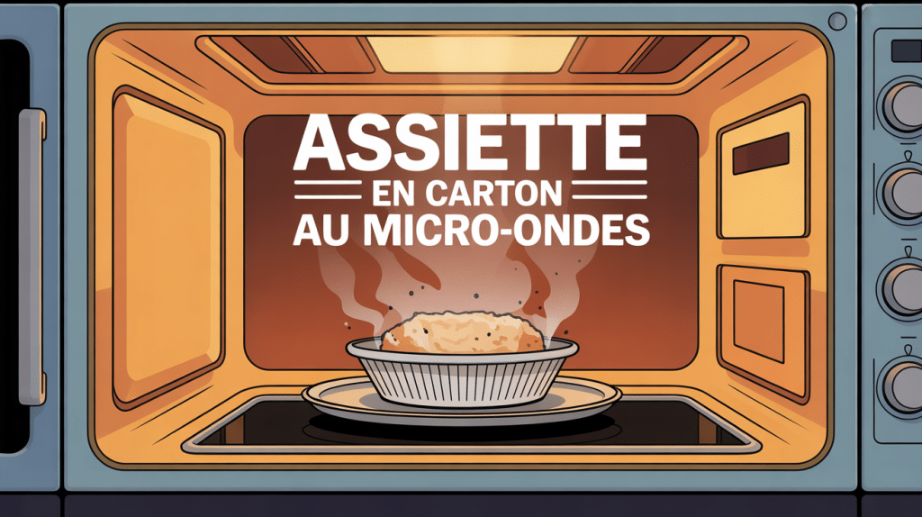 Assiette carton micro onde dans micro-ondes vapeur