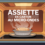 Assiette carton micro onde dans micro-ondes vapeur