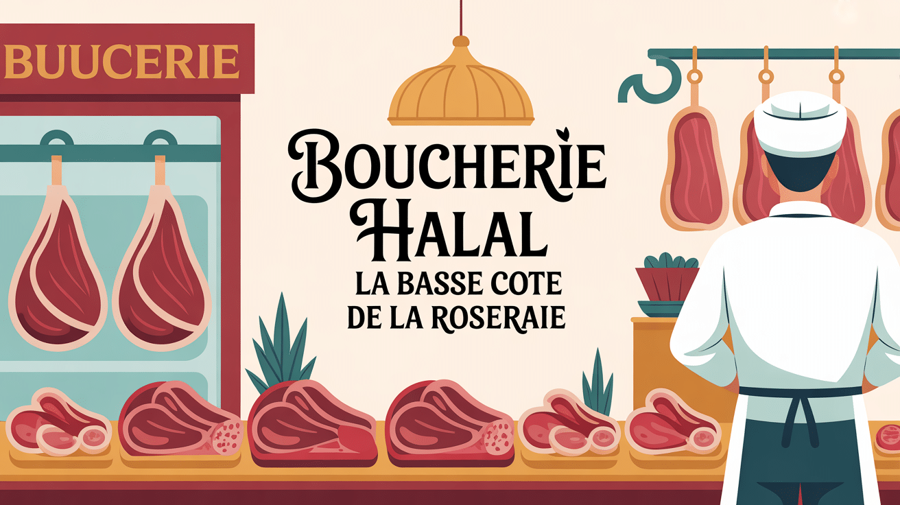 boucherie halal la basse cote de la roseraie vitrine et boucher