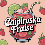 verre caipiroska fraise rouge avec fruits et citron