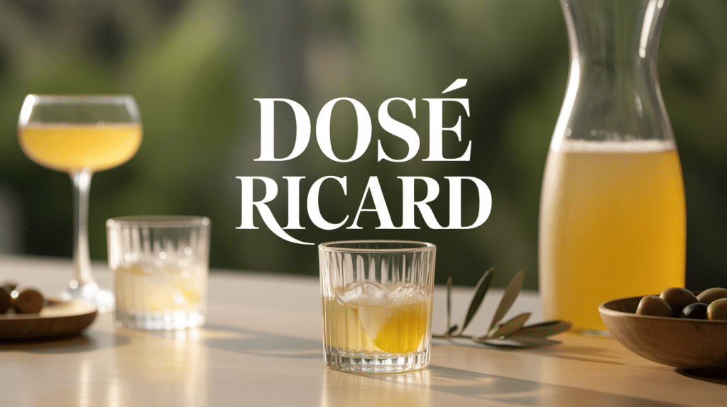 dose ricard verre apéritif olives glaçons