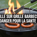 gros plan rouille grille barbecue dangereux avec flammes
