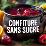 Confiture sans sucre avec fruits frais pot ouvert