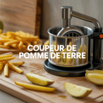 Coupeur de pomme de terre inox avec frites fraiches