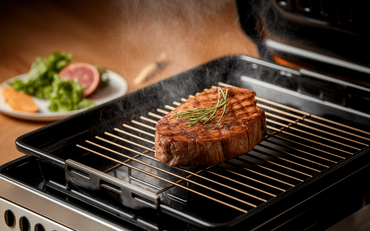 entrecote au four sur grille avec thermometre