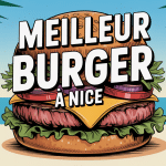 Meilleur burger Nice avec pain brioché et fond méditerranéen