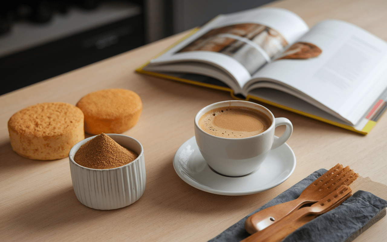 poid carre sucre avec cafe et cuisine
