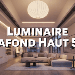 Luminaire hauteur sous plafond 5m, suspension design dans grand salon