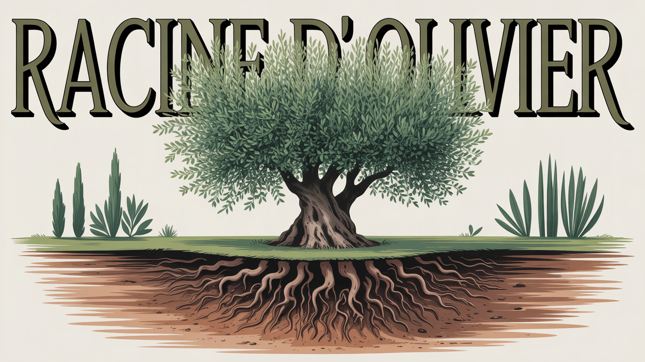 illustration racine d olivier sous terre couronne