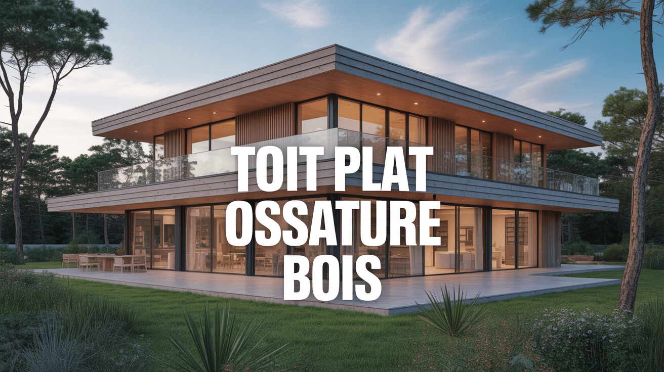 Maison moderne avec toit plat ossature bois contemporain