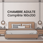 chambre adulte complete 160x200 élégante avec mobilier assorti