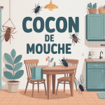 cocon mouche dans maison illustration visi zones infestation