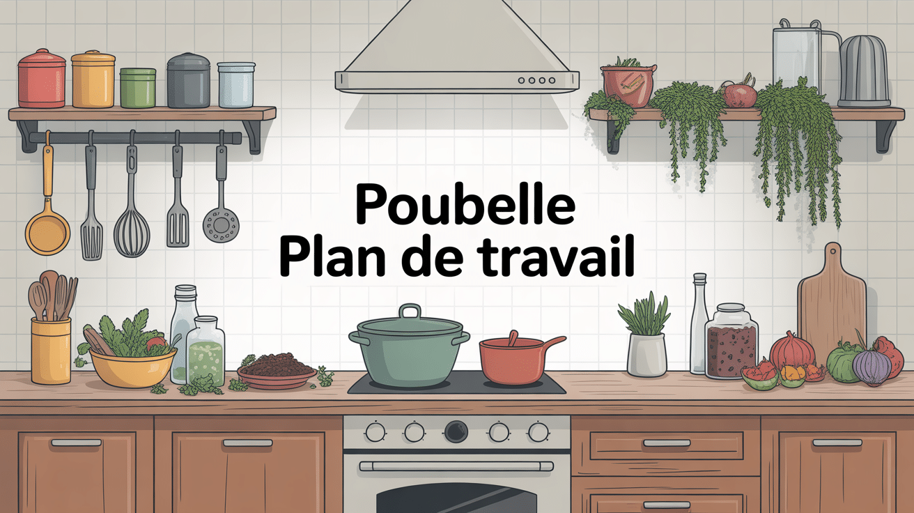 poubelle pour plan de travail intégrée cuisine moderne