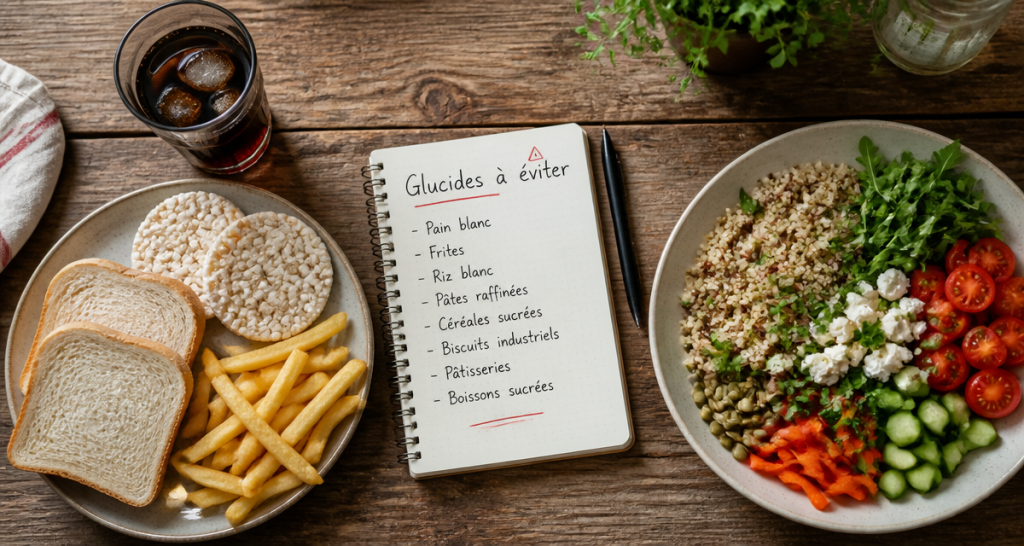 aliments riches en glucides a eviter sur table rustique