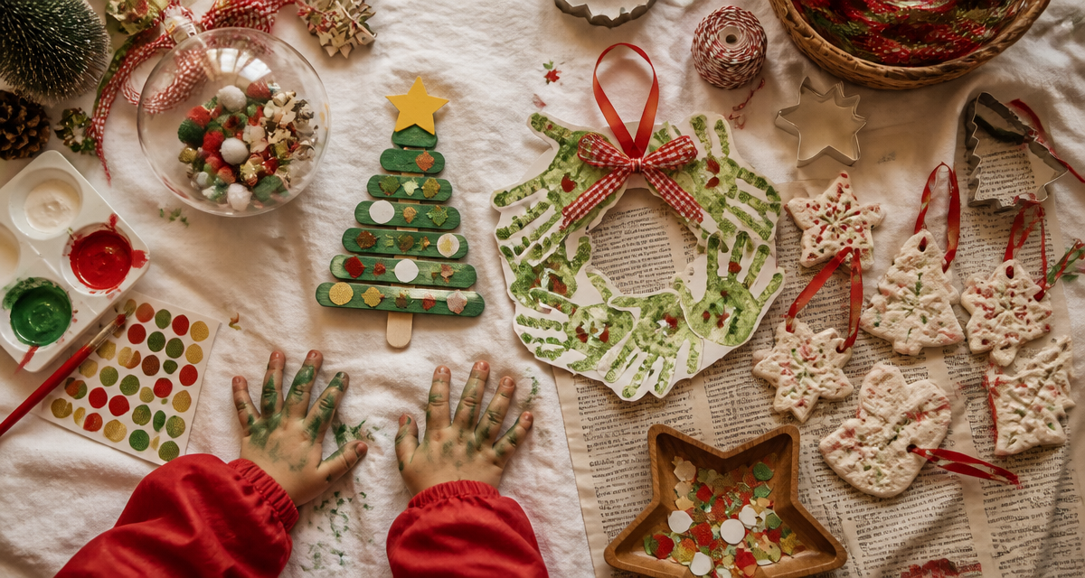 bricolage de noël pour petit de 2 ans sur table