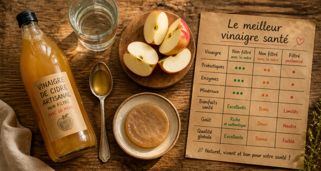 Meilleur vinaigre pour la sante artisanal sur table