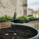 Quand semer rose tremiere : semis en pot, graines recouvertes 1 cm