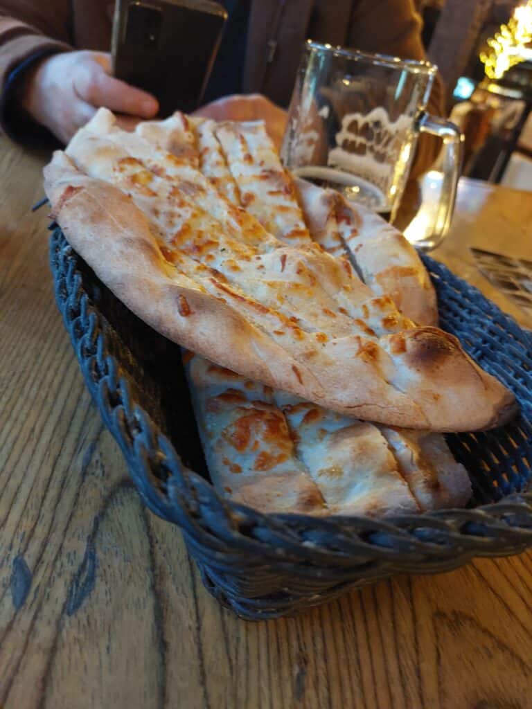 Fresh bread - bar snack at Old Town Brewery, Skopje