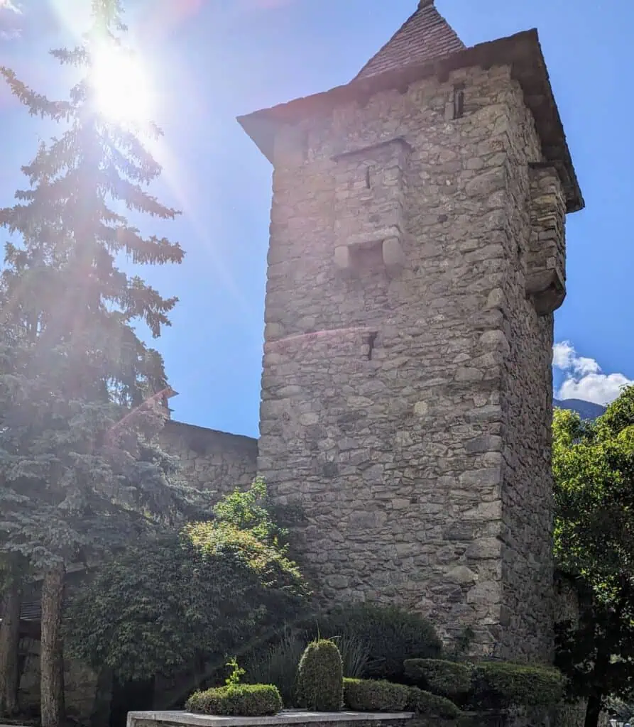 A tower next to Casa de la Vall, Andorra's former parliament