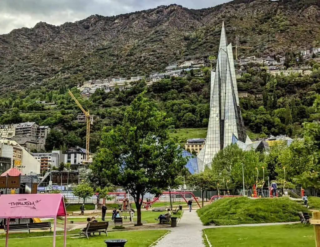 View of Caldea Spa - One of the largest in Europe and a top destination and one of the best things to do in Andorra