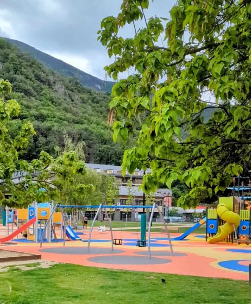 Children's playground in Parc Central Andorra La Vella