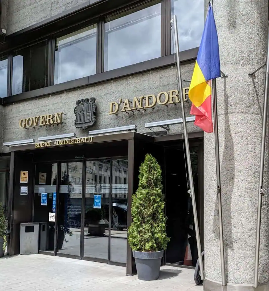 Government building in Andorra La Vella near the 7 poets