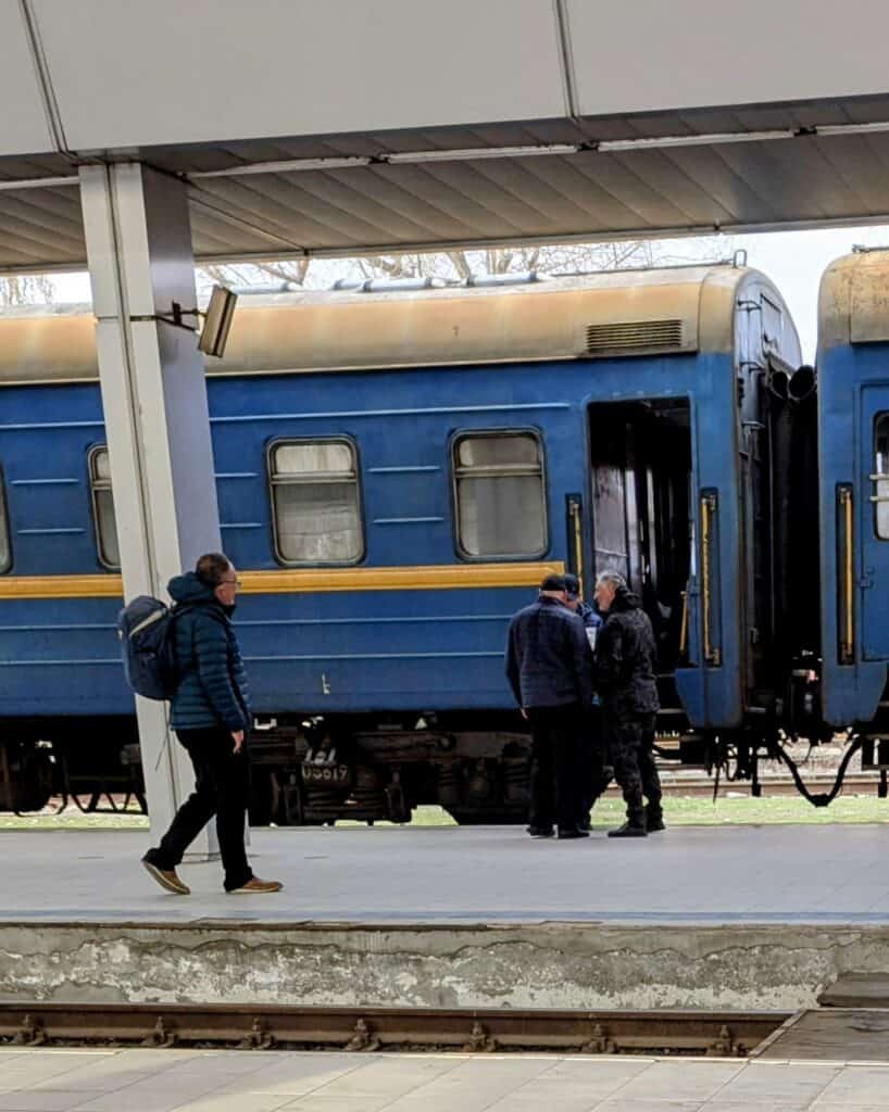 Boarding the sleeper train at Chisinau Station