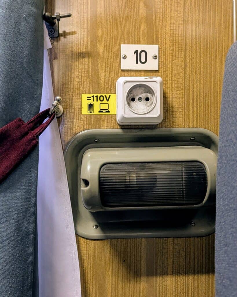 110V Volt Sockets - 2 per carriage Chisinau Bucharest Sleeper