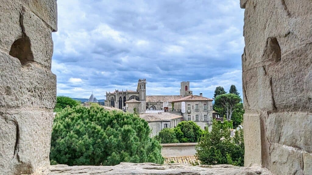View of Basilica of Saint Nazaire Carcassonne from Chateaux Comtal