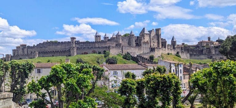 carcassonne medieval city from pont vieux