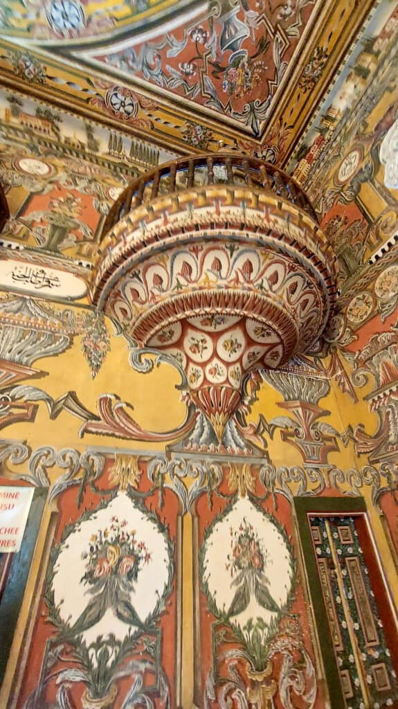 inside tetovo painted mosque balcony