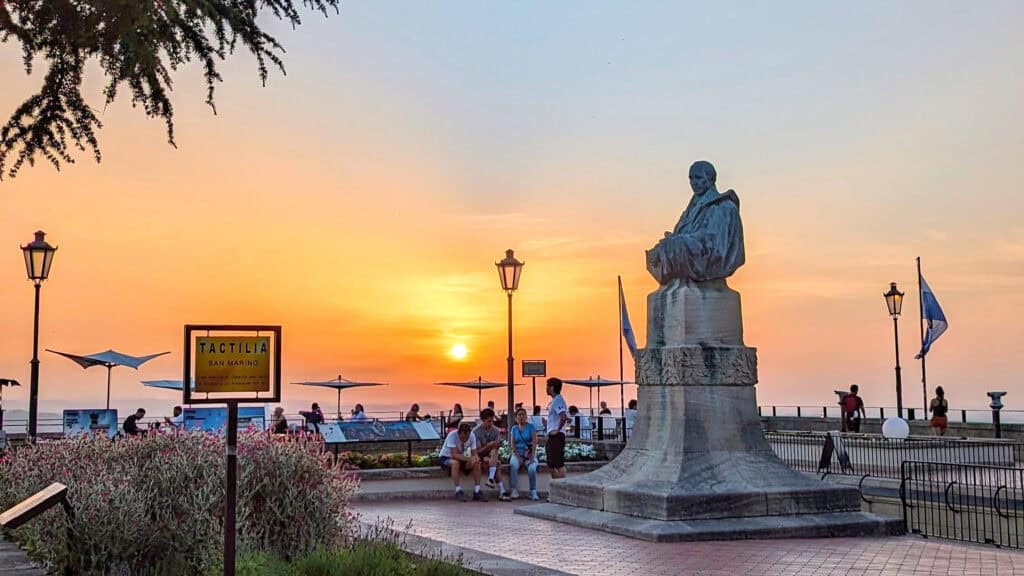 Piazzale del Titano san marino at sunset