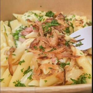 cheesy pasta - Vaduz Liechtenstein - or possibly Käsknöpfle