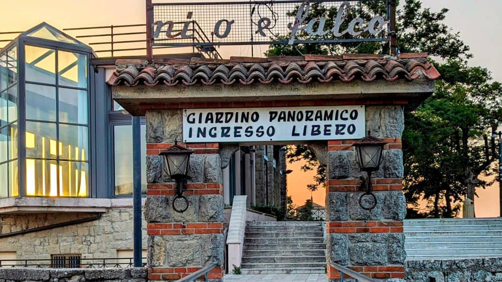Giarino Panoramico - San Marino at sunset