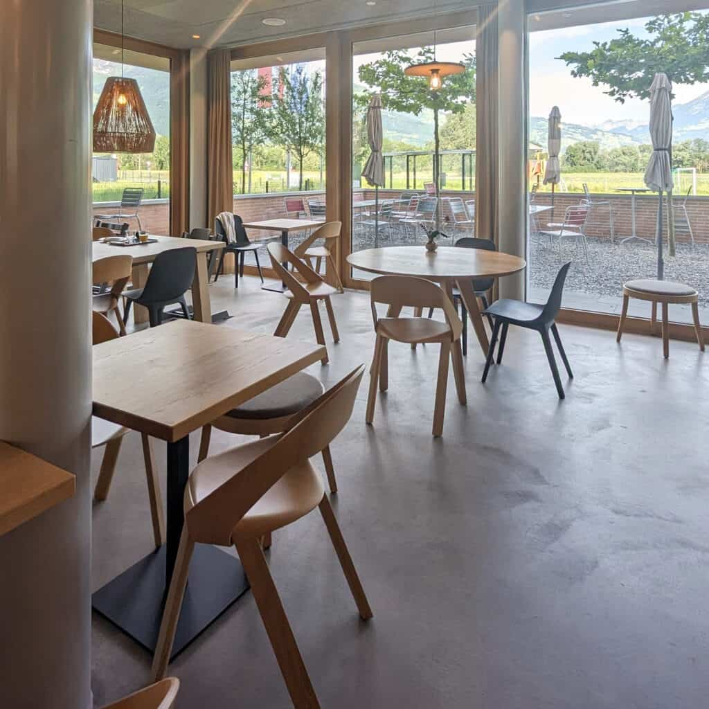 eating area schaan youth hostel liechtenstein